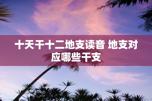 十天干十二地支读音 地支对应哪些干支