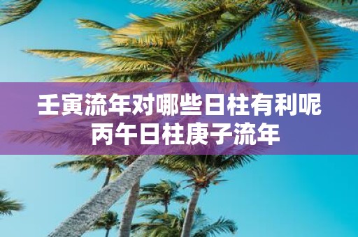 壬寅流年对哪些日柱有利呢 丙午日柱庚子流年