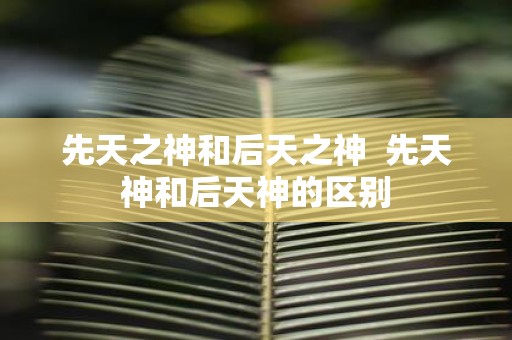 先天之神和后天之神 先天神和后天神的区别