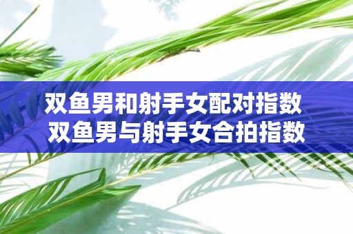 双鱼男和射手女配对指数 双鱼男与射手女合拍指数