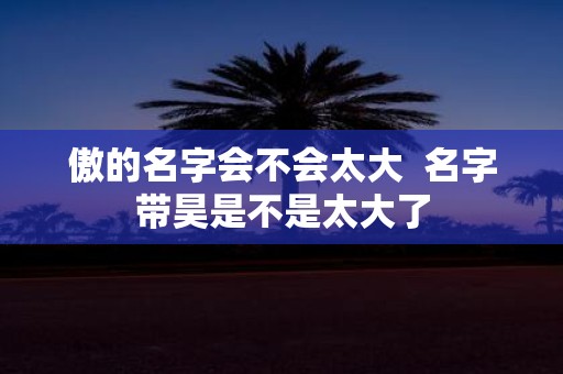 傲的名字会不会太大 名字带昊是不是太大了