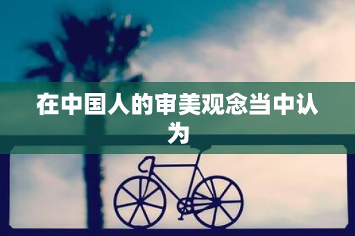 在中国人的审美观念当中认为