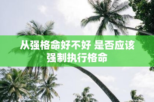 从强格命好不好 是否应该强制执行格命