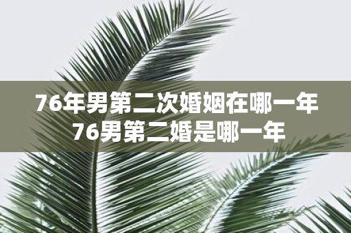 76年男第二次婚姻在哪一年 76男第二婚是哪一年