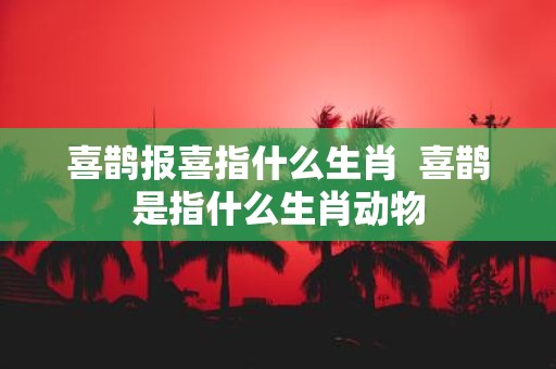 喜鹊报喜指什么生肖 喜鹊是指什么生肖动物