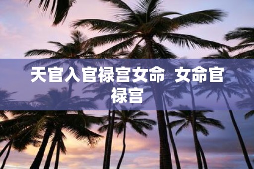 天官入官禄宫女命 女命官禄宫