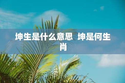 坤生是什么意思 坤是何生肖
