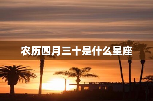 农历四月三十是什么星座