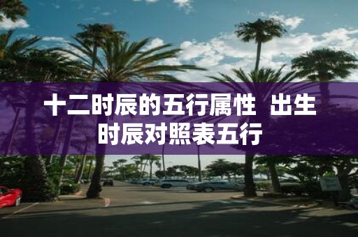 十二时辰的五行属性 出生时辰对照表五行