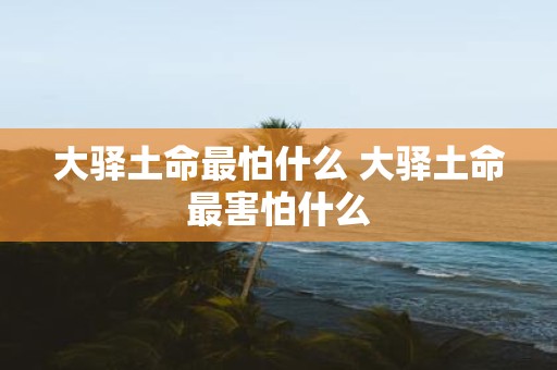 大驿土命最怕什么 大驿土命最害怕什么