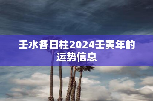 壬水各日柱2025壬寅年的运势信息