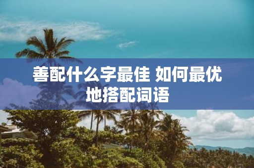 善配什么字最佳 如何最优地搭配词语