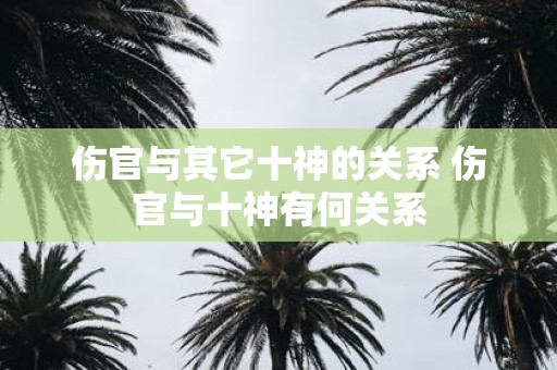 伤官与其它十神的关系 伤官与十神有何关系
