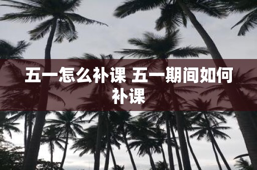 五一怎么补课 五一期间如何补课