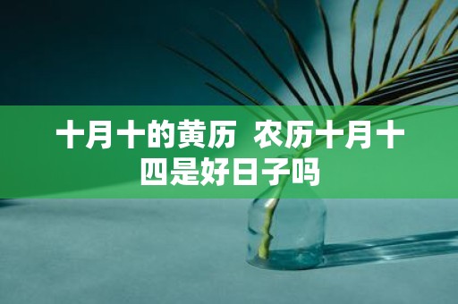 十月十的黄历 农历十月十四是好日子吗
