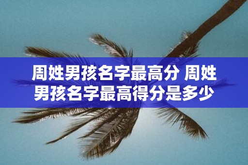 周姓男孩名字最高分 周姓男孩名字最高得分是多少