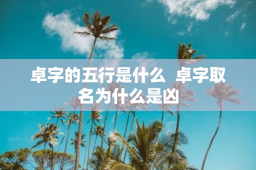 卓字的五行是什么 卓字取名为什么是凶