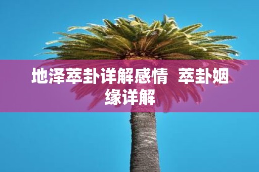 地泽萃卦详解感情 萃卦姻缘详解