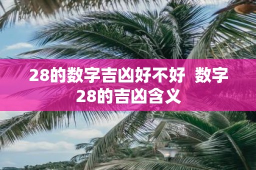 28的数字吉凶好不好 数字28的吉凶含义
