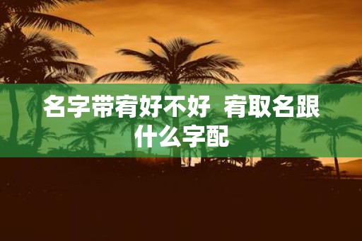 名字带宥好不好 宥取名跟什么字配