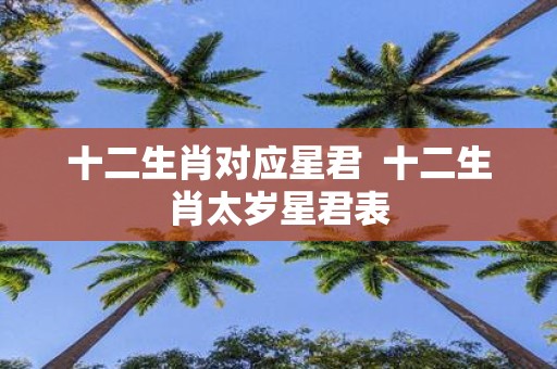 十二生肖对应星君 十二生肖太岁星君表