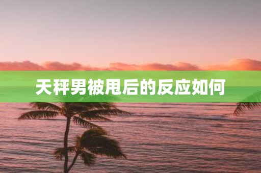 天秤男被甩后的反应如何