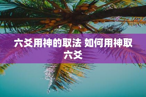六爻用神的取法 如何用神取六爻