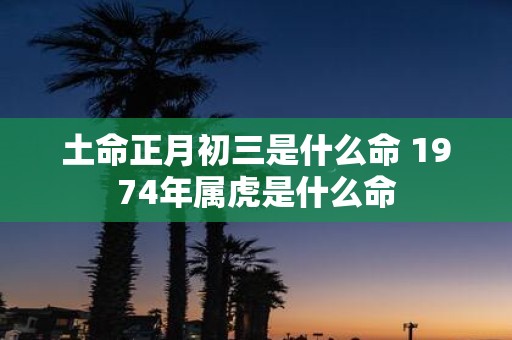 土命正月初三是什么命 1974年属虎是什么命