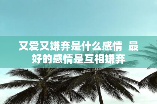又爱又嫌弃是什么感情 最好的感情是互相嫌弃