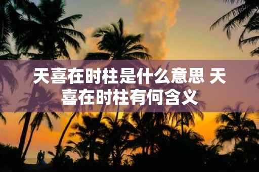天喜在时柱是什么意思 天喜在时柱有何含义