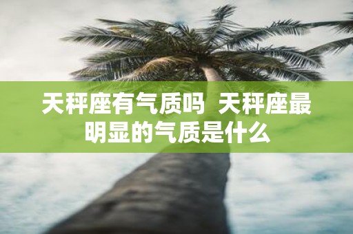 天秤座有气质吗 天秤座最明显的气质是什么