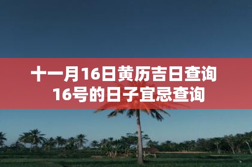 十一月16日黄历吉日查询 16号的日子宜忌查询