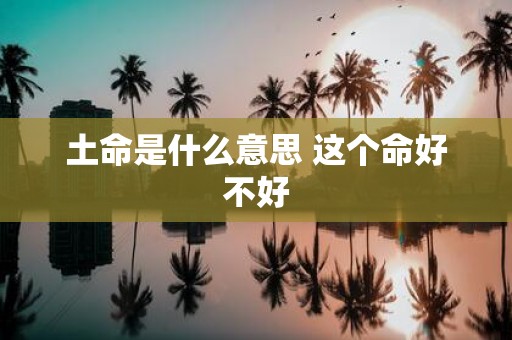 土命是什么意思 这个命好不好