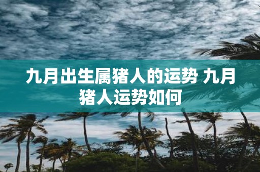 九月出生属猪人的运势 九月猪人运势如何