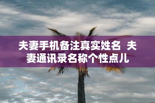 夫妻手机备注真实姓名 夫妻通讯录名称个性点儿