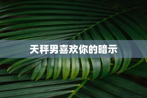 天秤男喜欢你的暗示