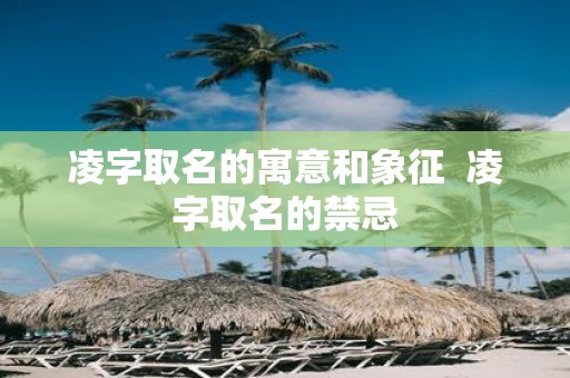 凌字取名的寓意和象征 凌字取名的禁忌