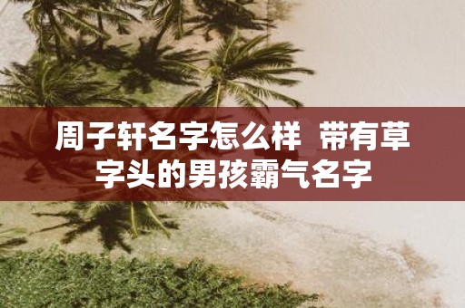 周子轩名字怎么样 带有草字头的男孩霸气名字