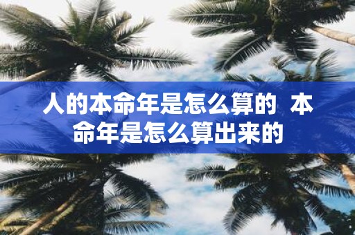 人的本命年是怎么算的 本命年是怎么算出来的