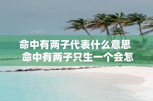 命中有两子代表什么意思 命中有两子只生一个会怎样