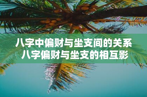 八字中偏财与坐支间的关系 八字偏财与坐支的相互影响