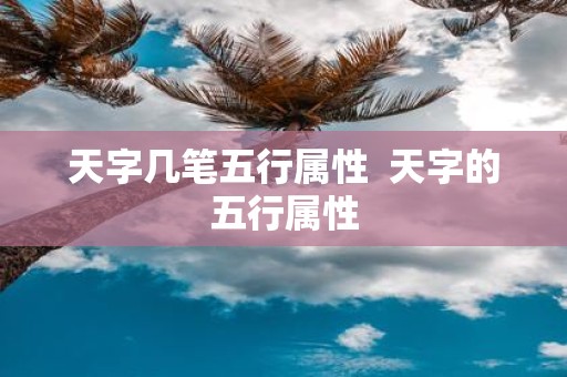 天字几笔五行属性 天字的五行属性