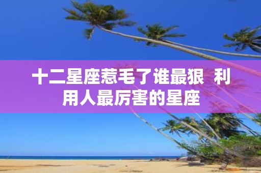 十二星座惹毛了谁最狠 利用人最厉害的星座