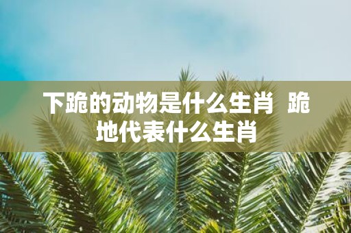 下跪的动物是什么生肖 跪地代表什么生肖