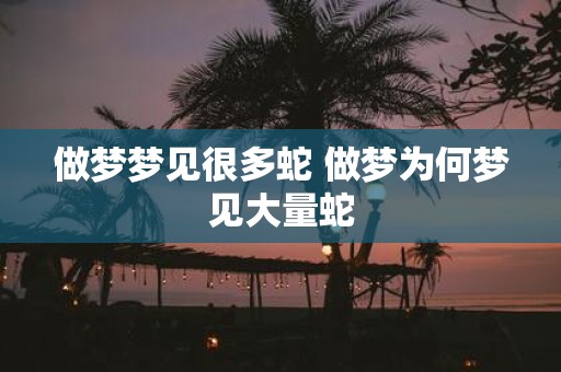 做梦梦见很多蛇 做梦为何梦见大量蛇