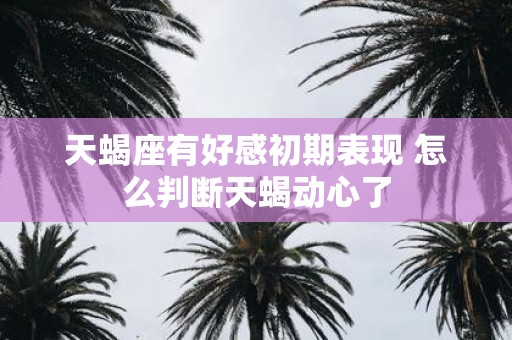天蝎座有好感初期表现 怎么判断天蝎动心了