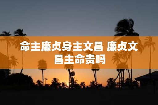 命主廉贞身主文昌 廉贞文昌主命贵吗