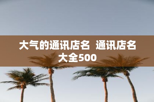 大气的通讯店名 通讯店名大全500