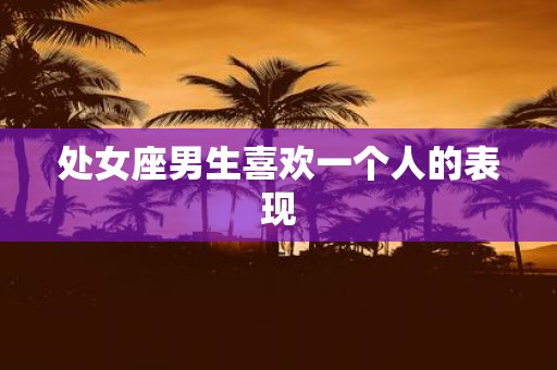 处女座男生喜欢一个人的表现