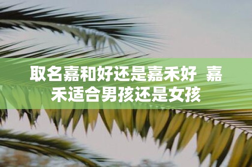 取名嘉和好还是嘉禾好 嘉禾适合男孩还是女孩